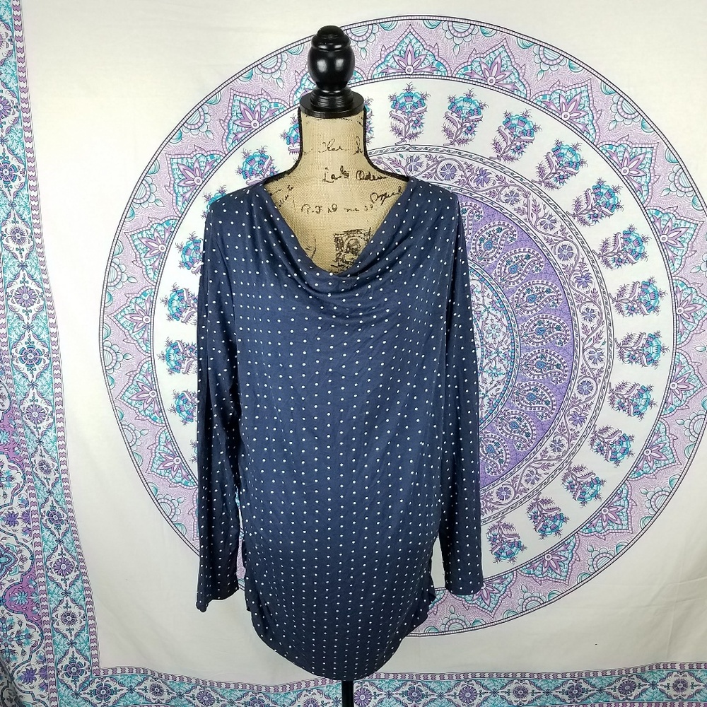 Gina Benotti polka dot cowl neck tunic